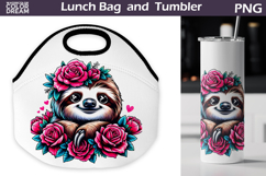 Cute Sloth Lunch Bag | Sloth Floral Tumbler Wrap Product Image 1