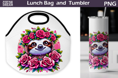 Cute Sloth Lunch Bag | Sloth Floral Tumbler Wrap Product Image 1