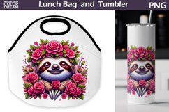 Cute Sloth Lunch Bag | Sloth Floral Tumbler Wrap Product Image 1