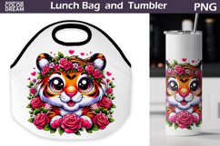 Cute TigerLunch Bag | Tiger Floral Tumbler Wrap Product Image 1