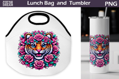 Cute Tiger Lunch Bag | Tiger Floral Tumbler Wrap Product Image 1