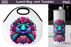 Turtle Lunch Bag | Turtle Flowers Tumbler Wrap Product Image 1
