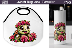 Turtle Lunch Bag | Turtle Flowers Tumbler Wrap Product Image 1
