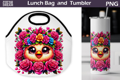 Chicken Lunch Bag | Chicken Flowers Tumbler Wrap Product Image 1