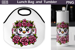 Chicken Lunch Bag | Chicken Flowers Tumbler Wrap Product Image 1