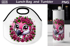 Flamingo Lunch Bag | Flamingo Flowers Tumbler Wrap Product Image 1