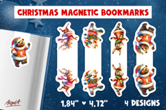 Christmas magnetic bookmark Funny dancing animal Bear, deer Product Image 1