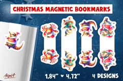 Christmas magnetic bookmarks PNG Happy dancing animals Product Image 1