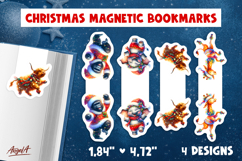 Christmas magnetic bookmarks Funny dancing animals PNG Product Image 1