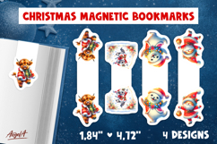 Christmas magnetic bookmarks Funny dancing animals, gnome Product Image 1