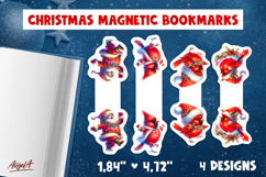 Christmas magnetic bookmarks Funny dancing Santa, cardinal Product Image 1