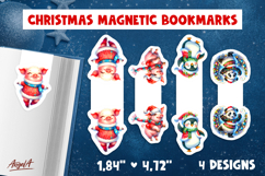 Christmas magnetic bookmarks Funny dancing panda, penguin Product Image 1
