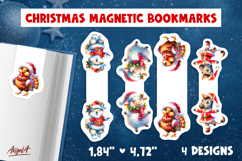 Christmas magnetic bookmarks Funny dancing sheep, turkey PNG Product Image 1