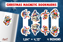Christmas magnetic bookmarks Funny dancing tiger, turkey PNG Product Image 1