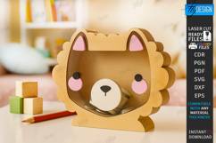 Personalized Piggy Bank Laser Cut | Animals SVG | Money Box Product Image 1