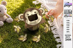 Wooden Animal Montessori Game Laser Cut | Monkey and Bananas Product Image 1