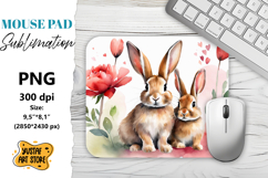 Animal Mouse Pad sublimation. Mom and Baby illustration Product Image 1