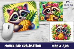 Watercolor funny animal Mouse Pad Sublimation Product Image 1