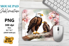 Animal Mouse Pad sublimation. Eagle mom and baby Product Image 1