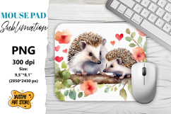 Animal Mouse Pad sublimation. Cute Hedgehog Product Image 1