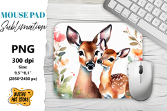 Animal Mouse Pad sublimation. Cute Deer Product Image 1