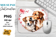 Animal mouse pad. Cute Dogs couple sublimation Product Image 1