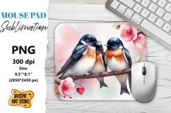 Animal Mouse Pad sublimation. Birds family Product Image 1
