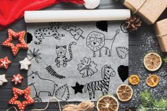 Jungle Animals Doodles | Hand Drawn Tropical leaves Product Image 8