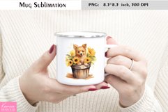Smiling Puppy in the Flower Pot|Watercolor Dog Mug Product Image 1