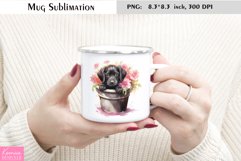 Floral Puppy in the Flower Pot|Watercolor Animal Mug Product Image 1