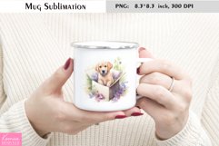 Little Puppy in the Flower Box|Watercolor Animal Mug Product Image 1