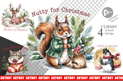 Vintage Christmas Animal Clipart Product Image 1