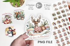 Vintage Christmas Animal Sticker Product Image 1