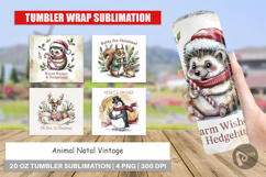 Tumbler Vintage Christmas Animal Product Image 1
