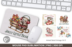 Mouse Pad Vintage Christmas Animal Product Image 1