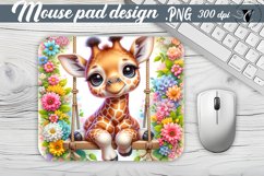 Mouse Pad | Cute Animals on swings Product Image 1