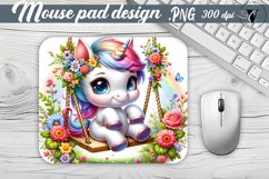 Mouse Pad | Cute Animals on swings Product Image 1