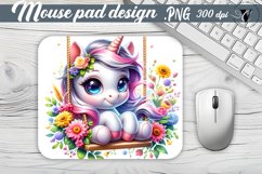 Mouse Pad | Cute Animals on swings Product Image 1