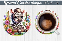Round Coaster | Baby animals Product Image 1