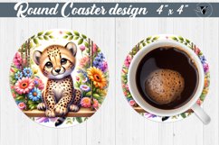 Round Coaster | Baby animals Product Image 1