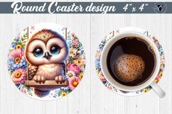 Round Coaster | Baby animals Product Image 1