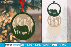 Animal Round Ornaments Lasercut Product Image 1