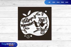 Birthday Card Papercut Owl Product Image 1