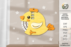 3D Animal perpetual calendar Lasercut. Chick SVG Product Image 1