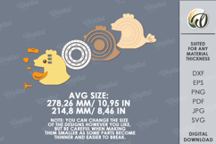 3D Animal perpetual calendar Lasercut. Chick SVG Product Image 2