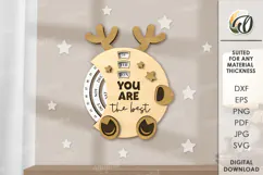 3D Animal perpetual calendar Lasercut. Fawn SVG Product Image 1