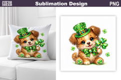 St. Patrick's Day Pillow | Lucky Dog Clover Product Image 1