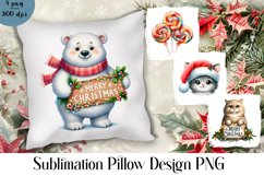 Merry christmas Sublimation - animal pillow Product Image 1