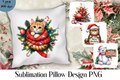 Merry christmas Sublimation - animal pillow Product Image 1