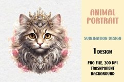 Animal Portrait Clipart, Cat, PNG file Product Image 1